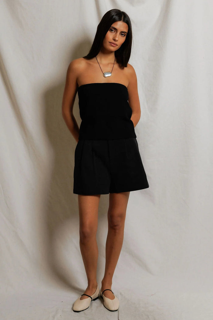 Talula Ribbed Tube Top | True Black