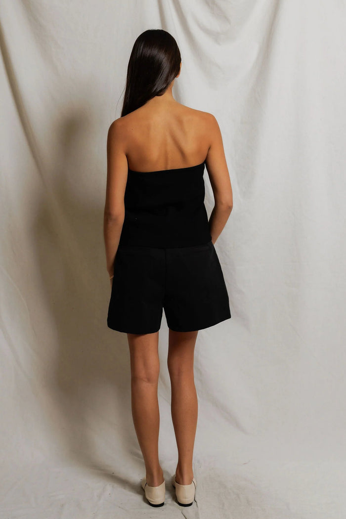 Talula Ribbed Tube Top | True Black