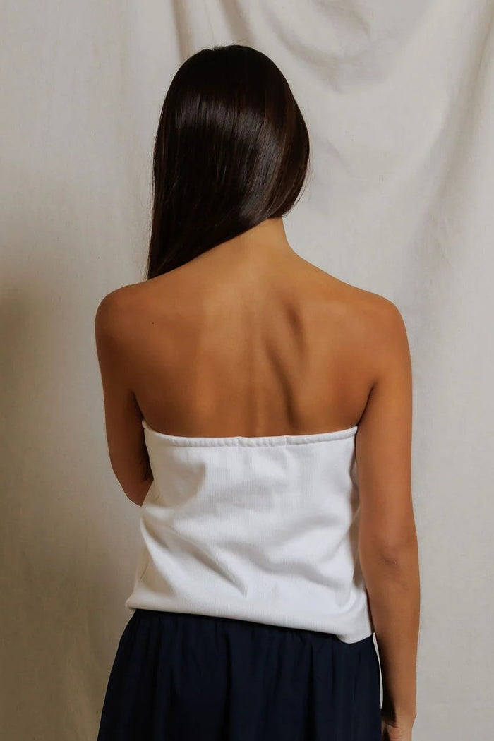 Talula Ribbed Tube Top | White