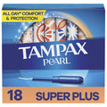 Tampax Pearl Tampons with LeakGuard Braid, Super Plus Absorbency, 18 Count
