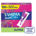 Tampax Pocket Radiant Tampons with Leak Guard Braid, Super Absorbency, 14 Ct