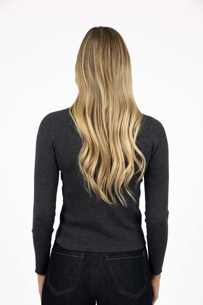 Tempo Knit Top | Charcoal