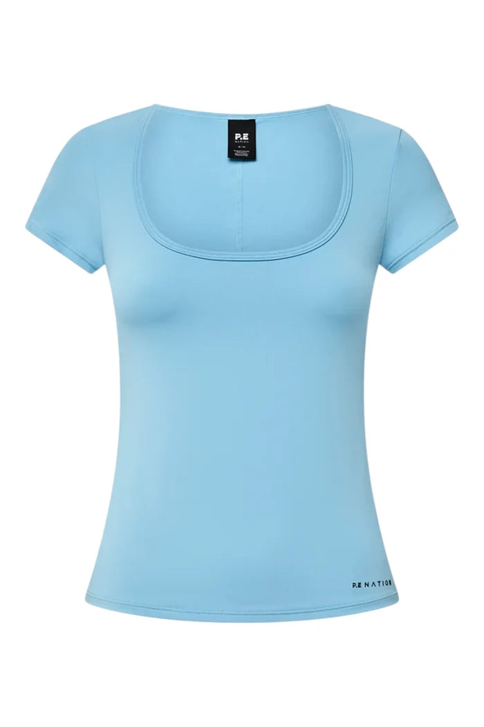 The Foundation Scoop Short Sleeve Top | Alaskan Blue