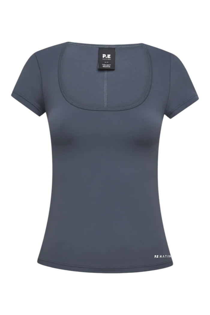 The Foundation Scoop Short Sleeve Top | Marine Blue