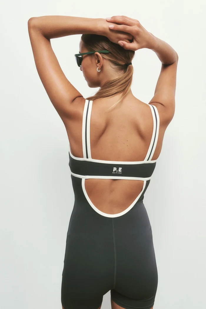 The Solis Playsuit | Marine Blue/Black