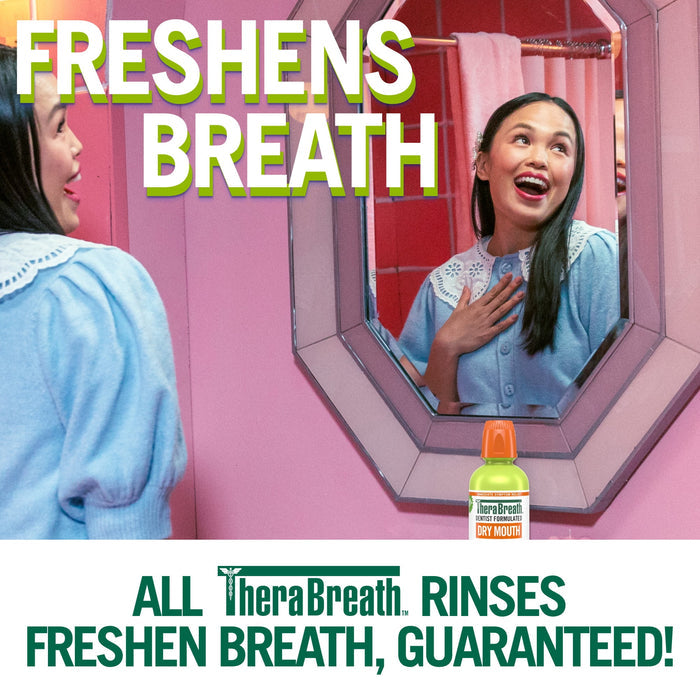 TheraBreath Dry Mouth Oral Rinse, Tingling Mint, Dentist Formulated, 16 Fl Oz