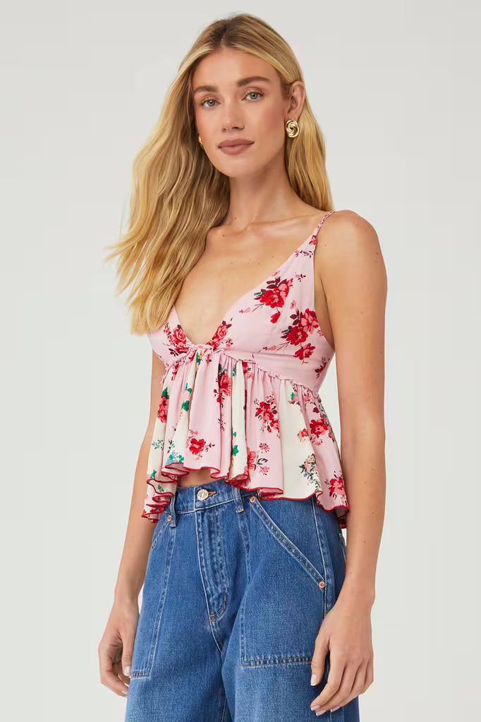 Tillie Babydoll Top | Pink Combo