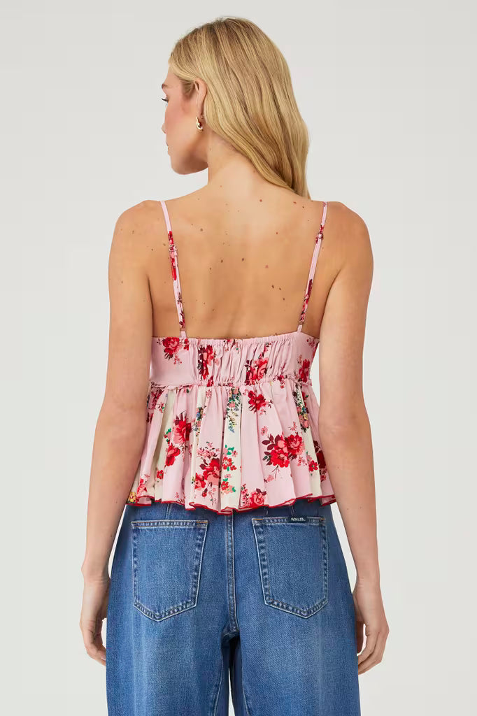 Tillie Babydoll Top | Pink Combo