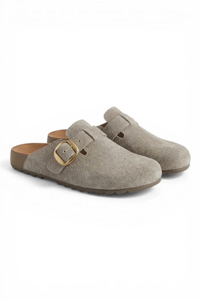 Totty Slide | Beige Rough Suede