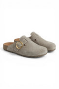 Totty Slide | Beige Rough Suede