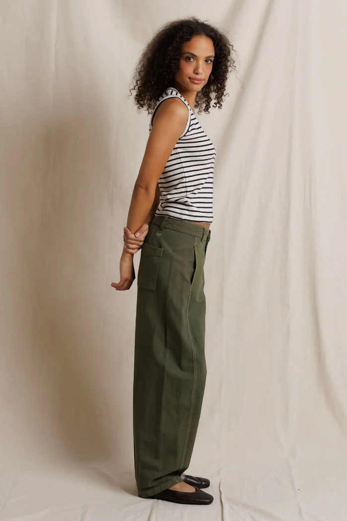 Tracy U Neck Tank | Natural/Black Stripe