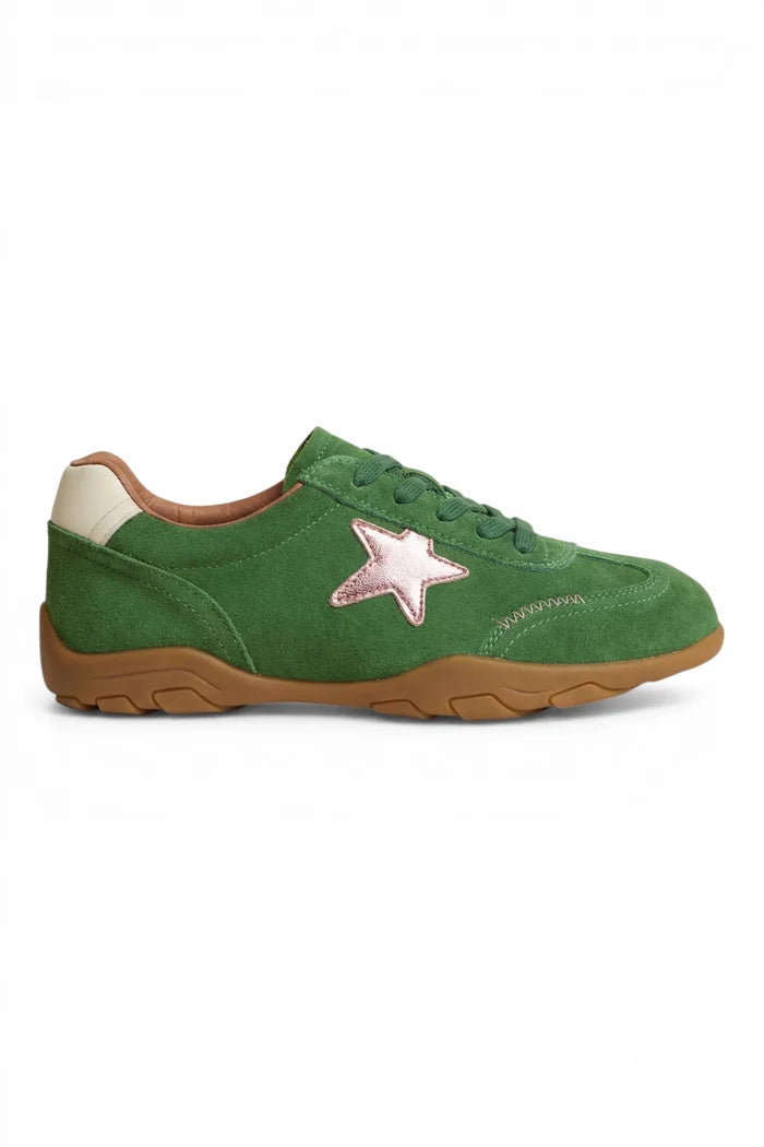 Truce Sneaker | Green Suede Pink Multi