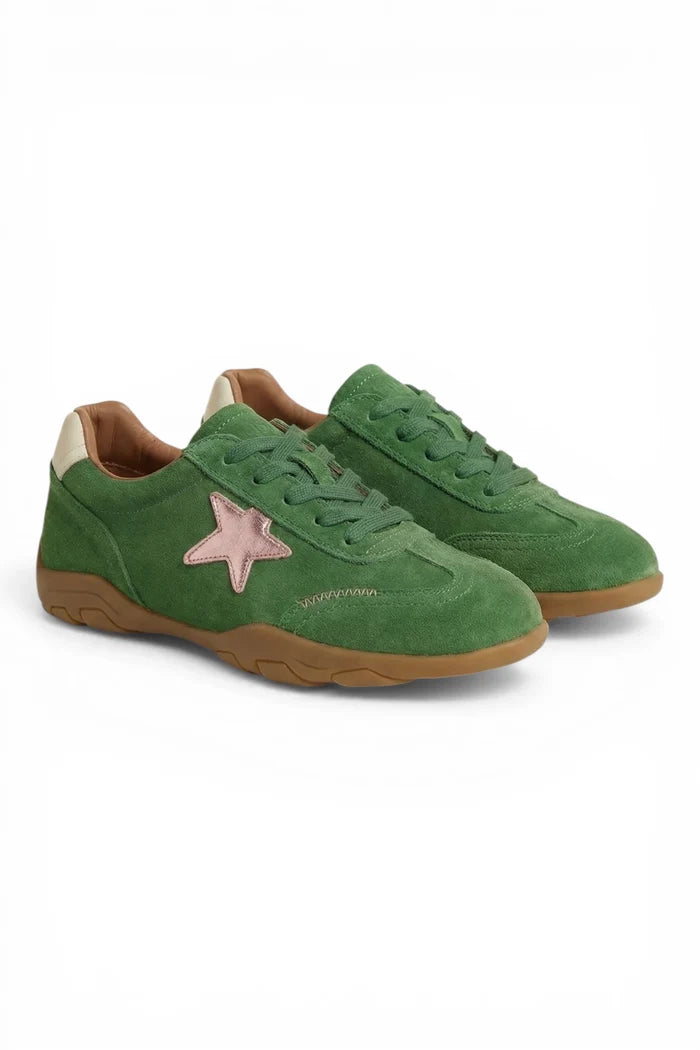 Truce Sneaker | Green Suede Pink Multi