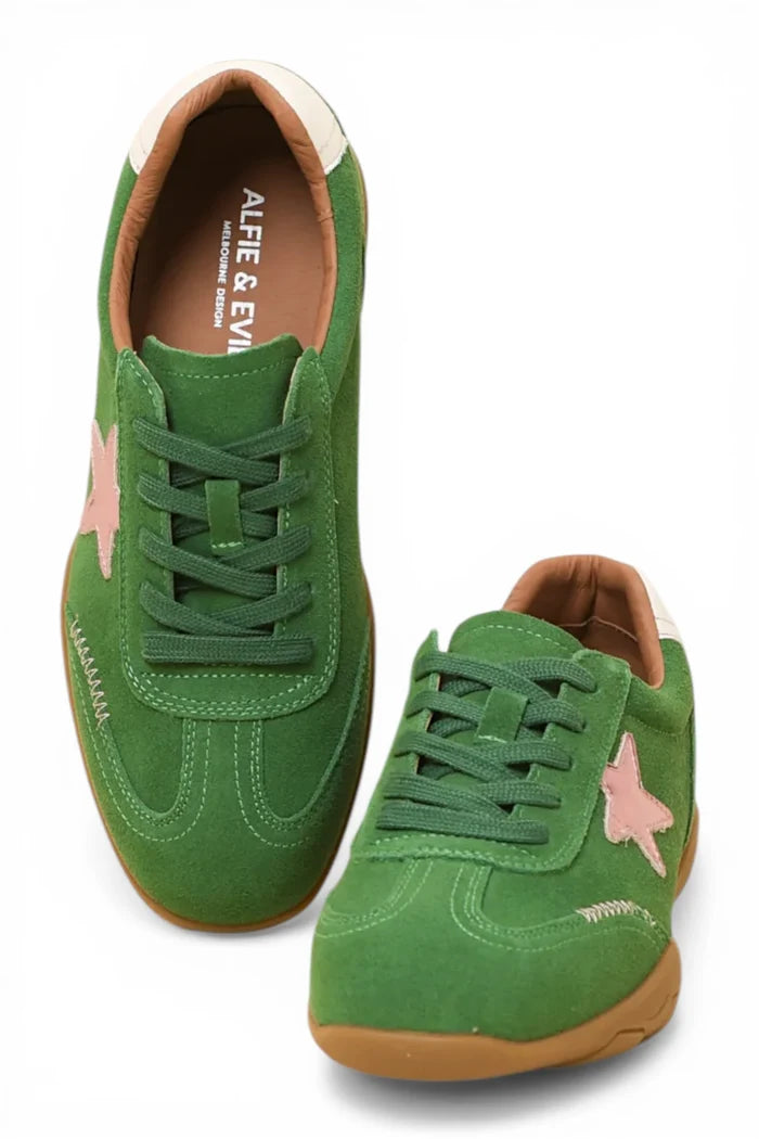 Truce Sneaker | Green Suede Pink Multi