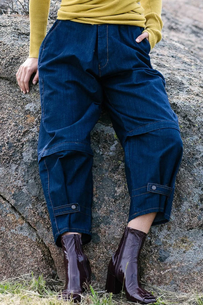 Trucker Jeans | Denim/Tan Stitch