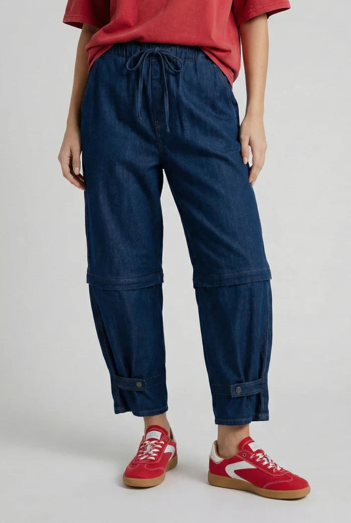 Trucker Jeans | Denim/Tan Stitch