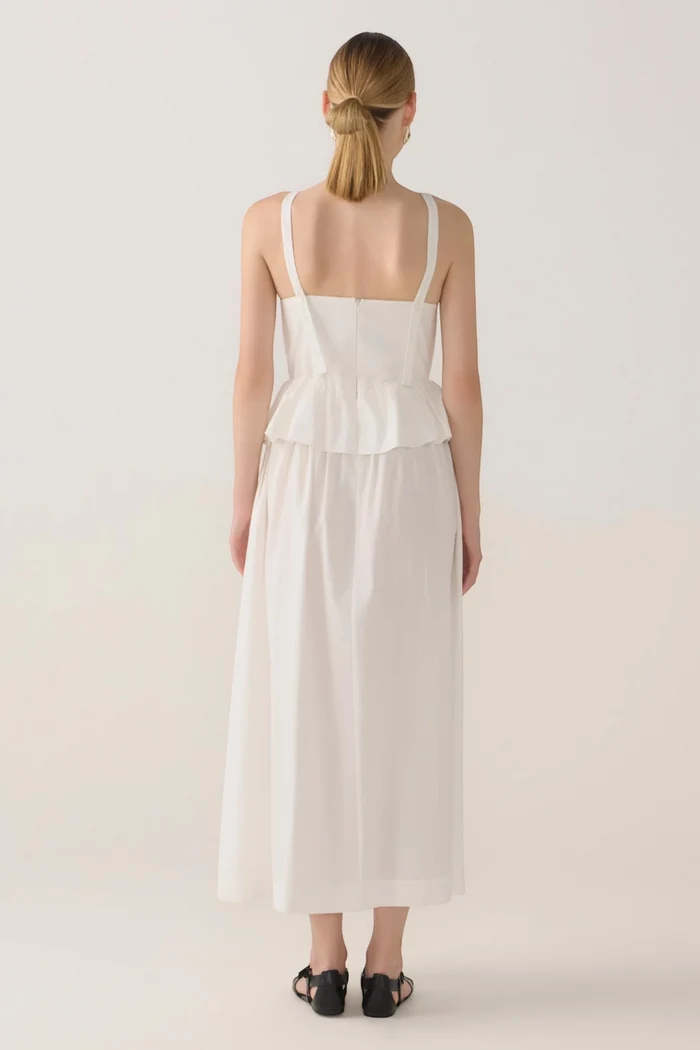 Valentina Dress | White Spotty Cotton