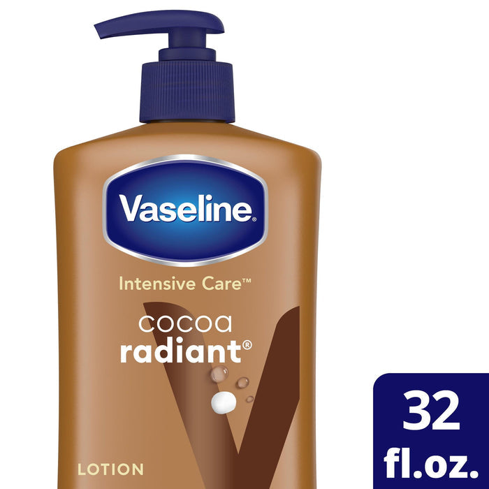 Vaseline Intensive Care Radiant Non Greasy Body Lotion, Cocoa Butter, 32 fl oz