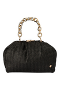 Vivian Soft Gathered Clutch | Black
