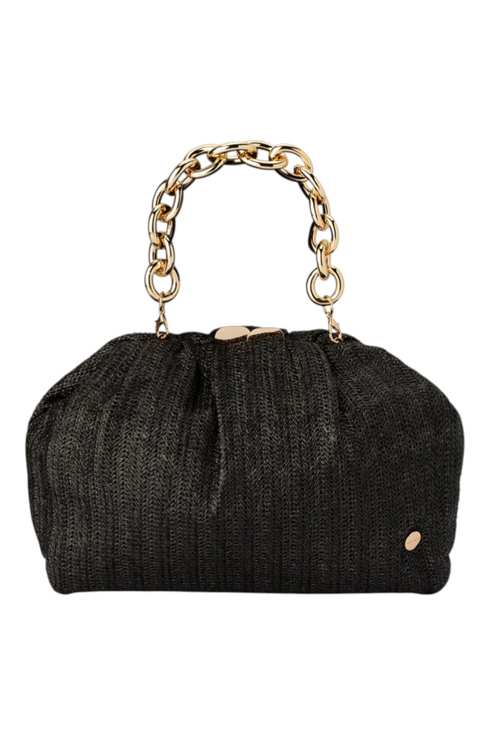 Vivian Soft Gathered Clutch | Black