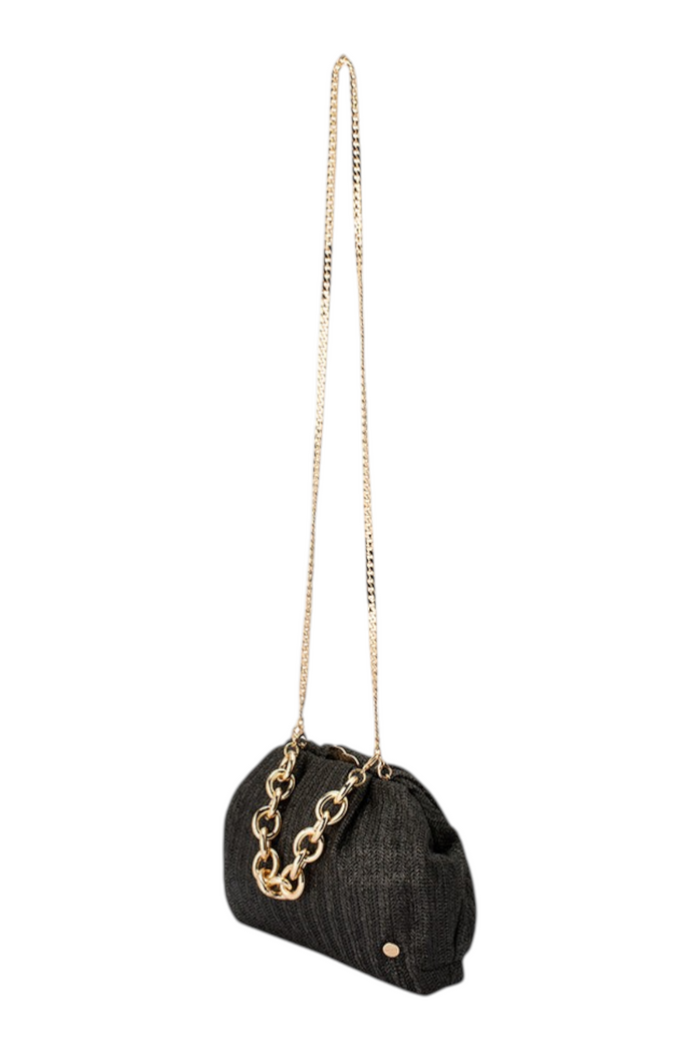 Vivian Soft Gathered Clutch | Black