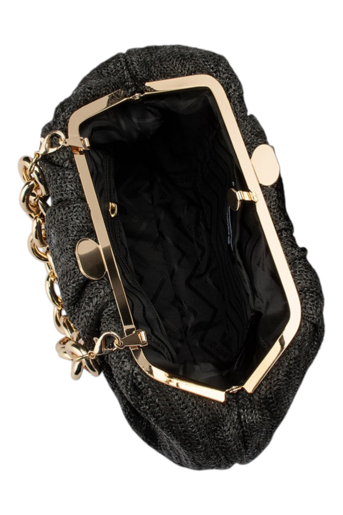 Vivian Soft Gathered Clutch | Black