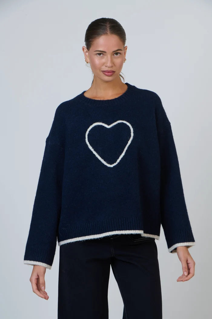 W18 Heart Sweater | Bleu Mix