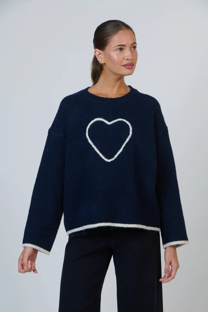 W18 Heart Sweater | Bleu Mix