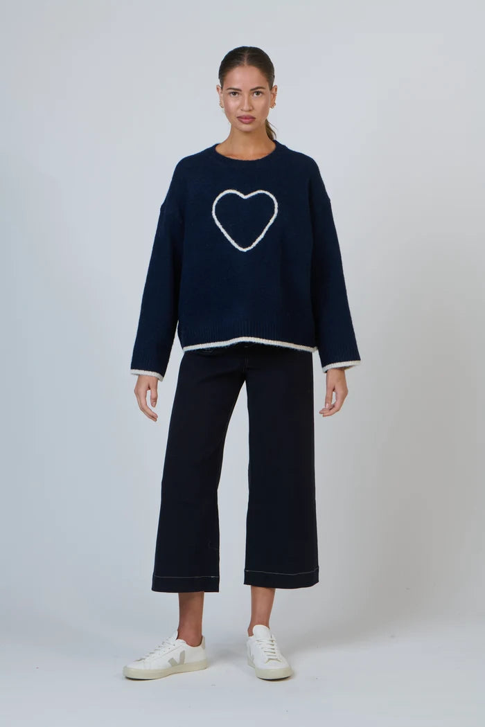 W18 Heart Sweater | Bleu Mix