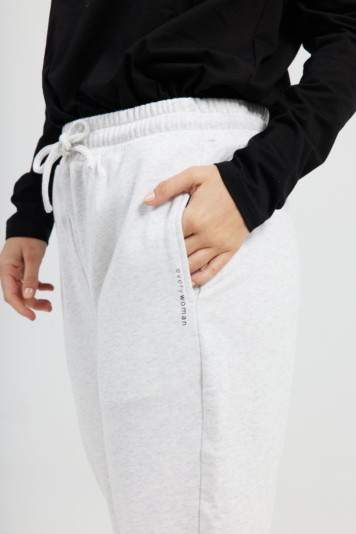 Walk in the Park Track Pants in White Marle
