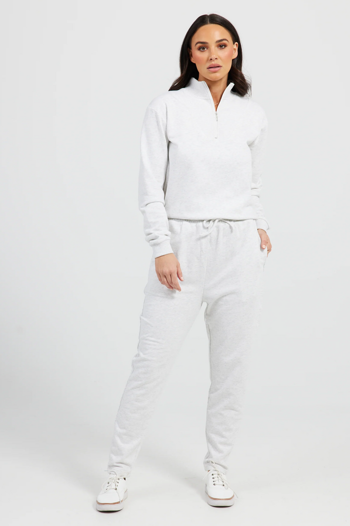 Walk in the Park Track Pants in White Marle