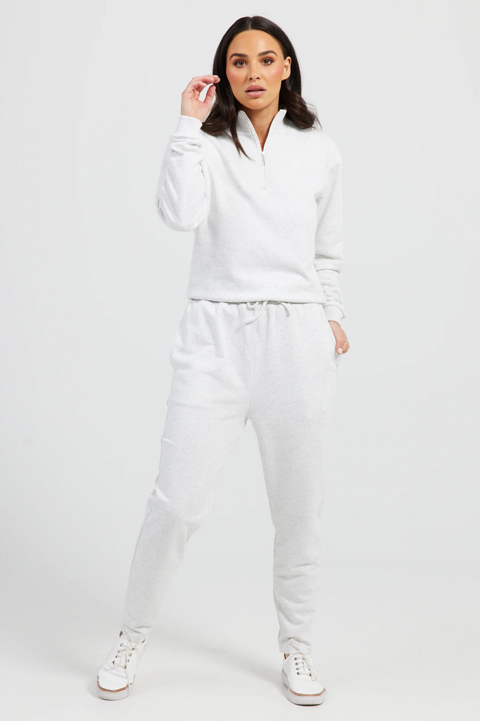 Walk in the Park Track Pants in White Marle