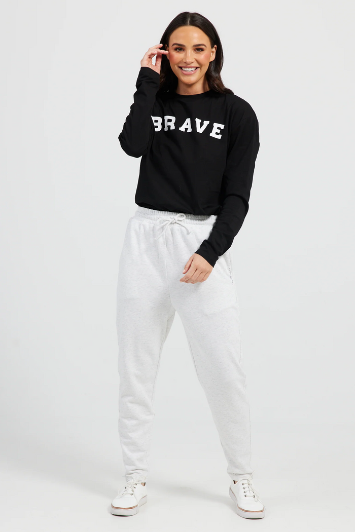Walk in the Park Track Pants in White Marle