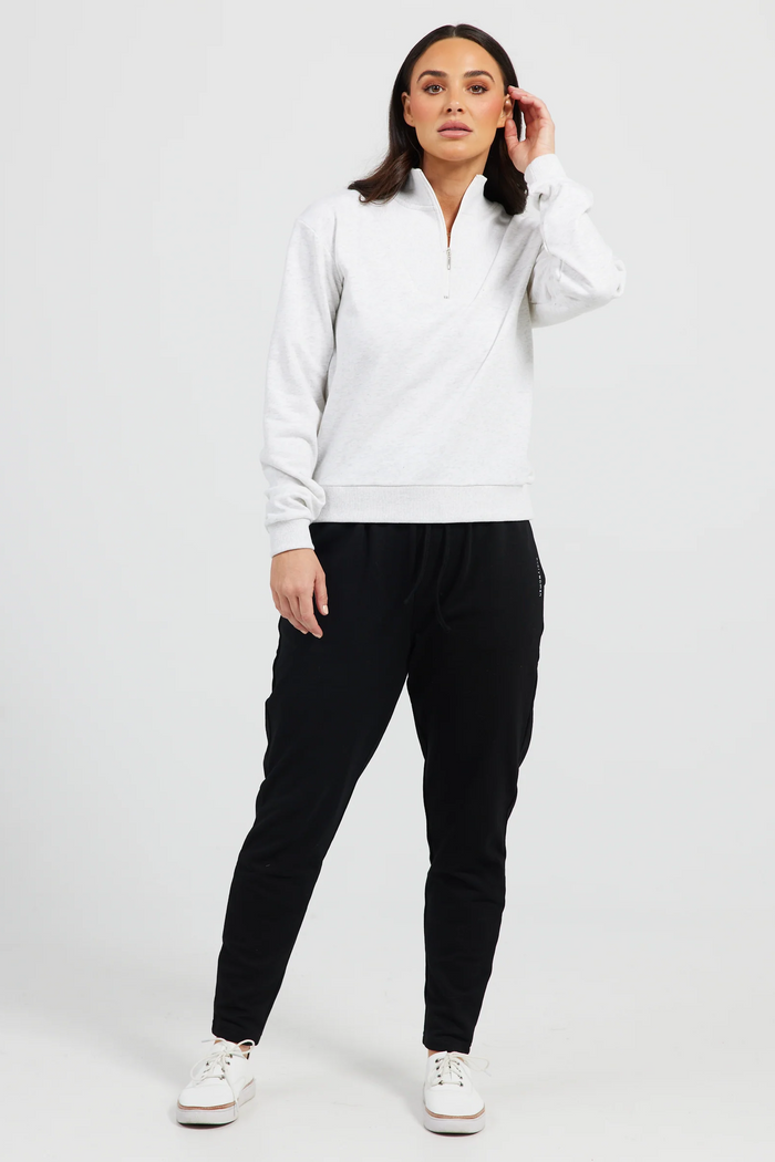 Walk in the Park Zip Sweat in White Marle