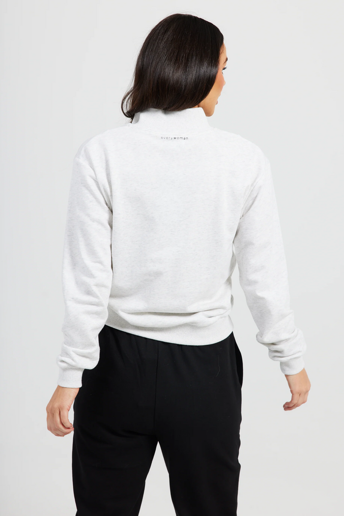 Walk in the Park Zip Sweat in White Marle