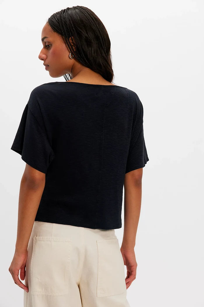 Waterfall Cowl-Neck Top | Black