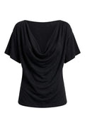 Waterfall Cowl-Neck Top | Black
