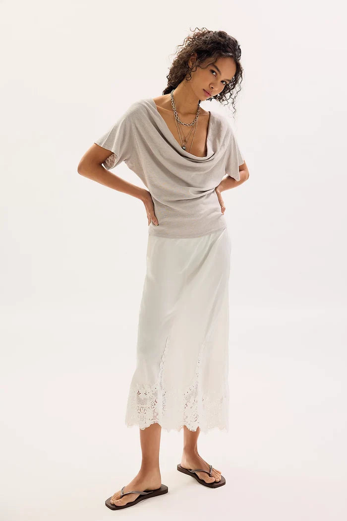 Waterfall Cowl-Neck Top | Chateau Grey