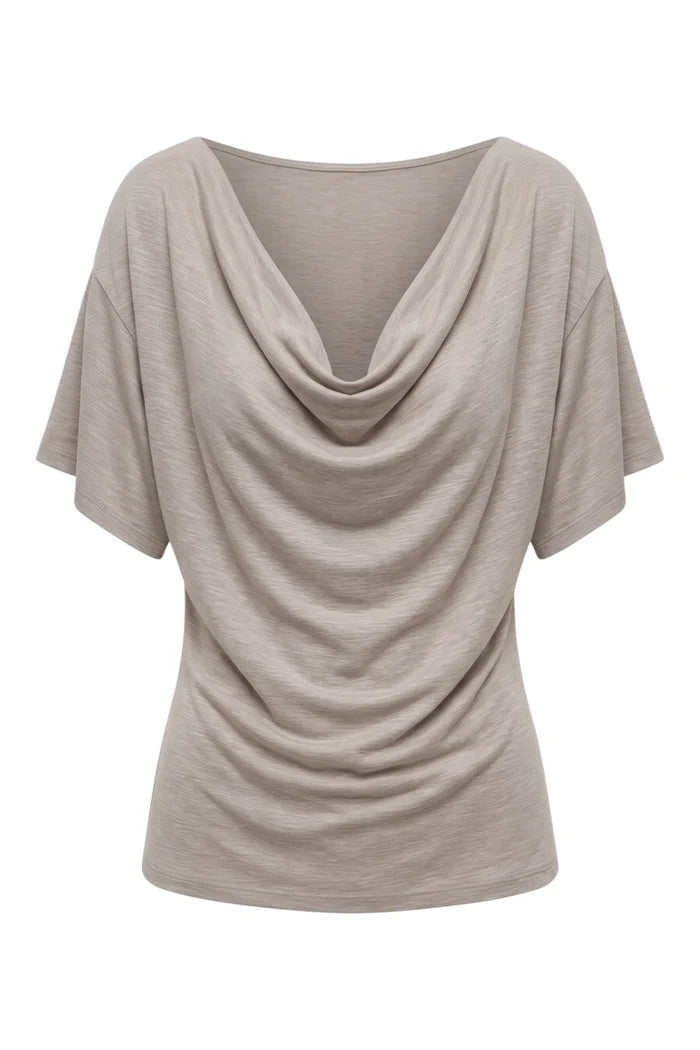 Waterfall Cowl-Neck Top | Chateau Grey