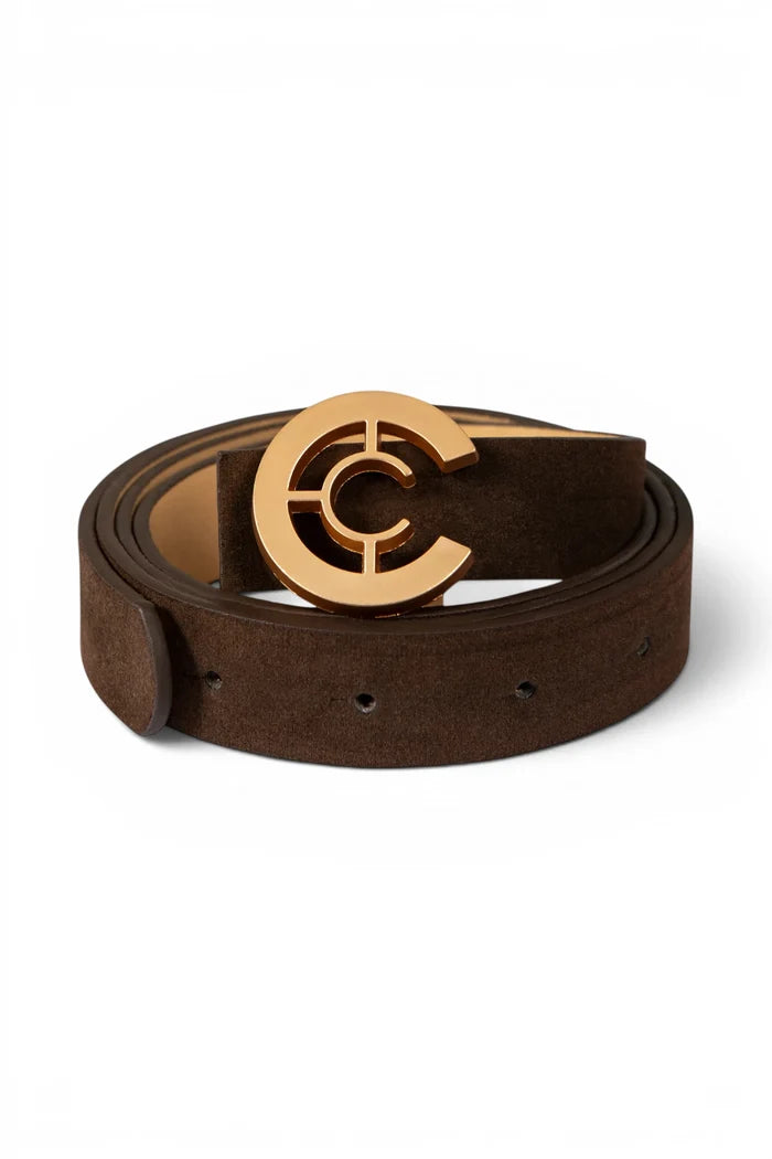 Wide Logo Belt | Bark Brown
