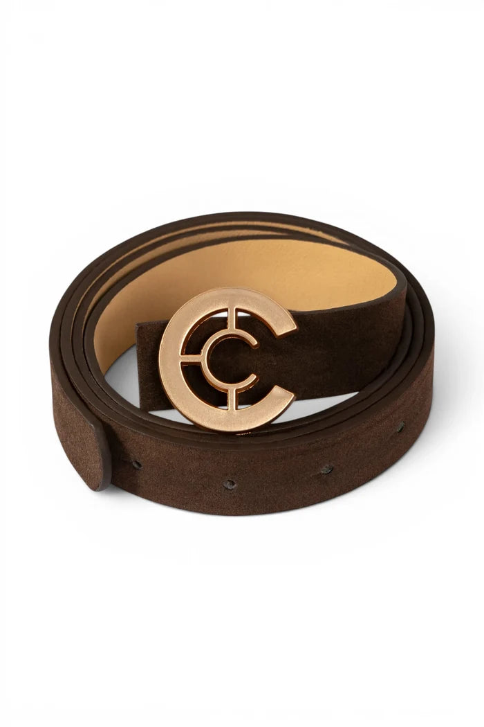 Wide Logo Belt | Bark Brown
