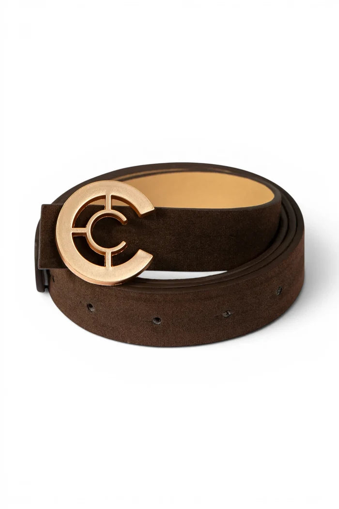 Wide Logo Belt | Bark Brown
