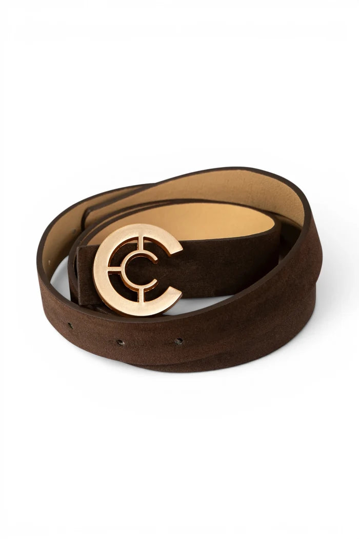 Wide Logo Belt | Bark Brown