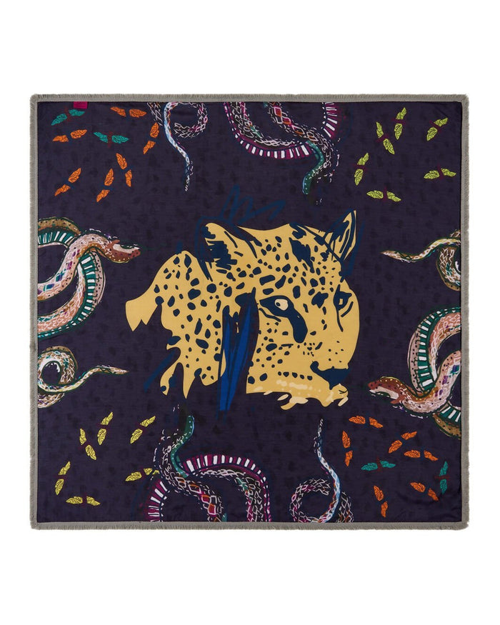 Wild Leopard Burgundy Scarf