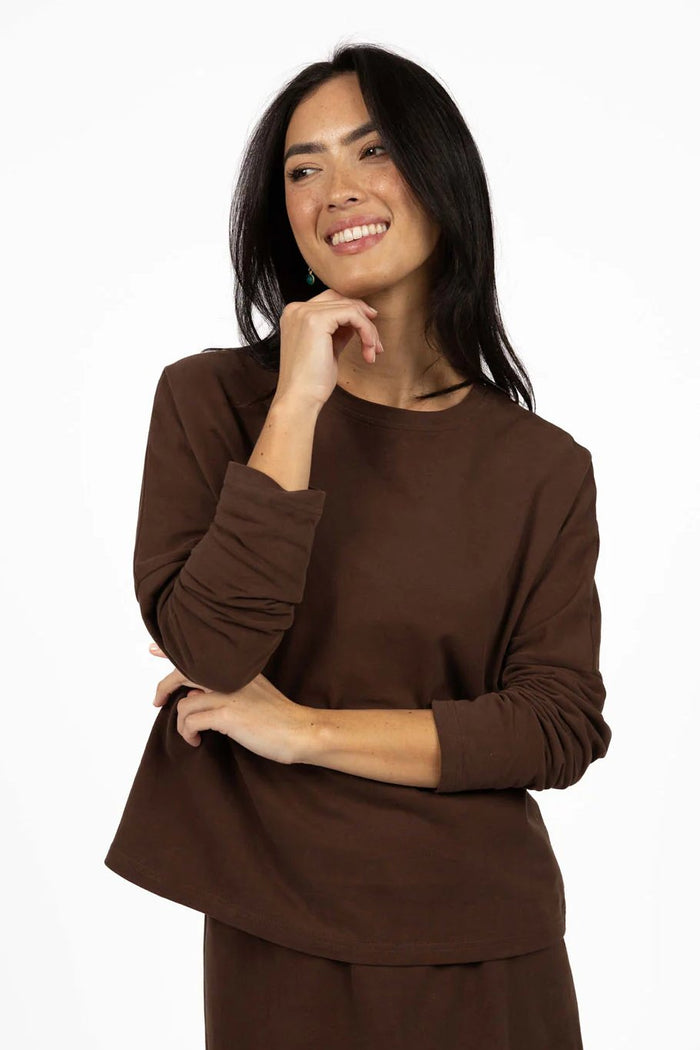 Wildfire L/S Tee | Chocolate