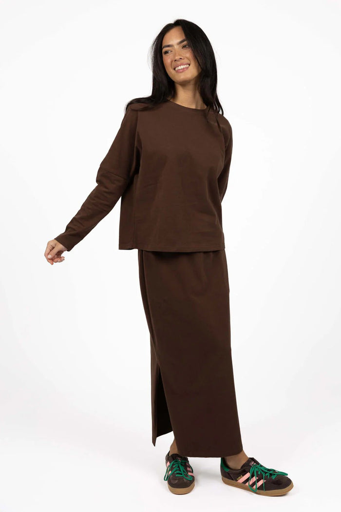 Wildfire L/S Tee | Chocolate