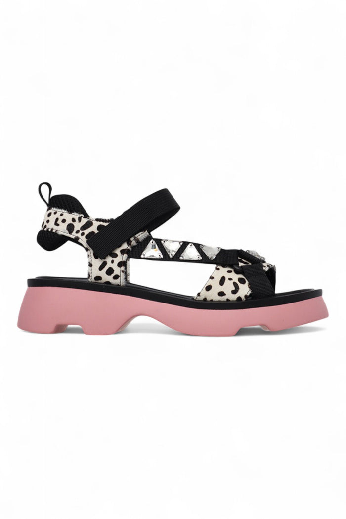 Xylo Sandal | Snow Leopard Black Mix Pony Hair