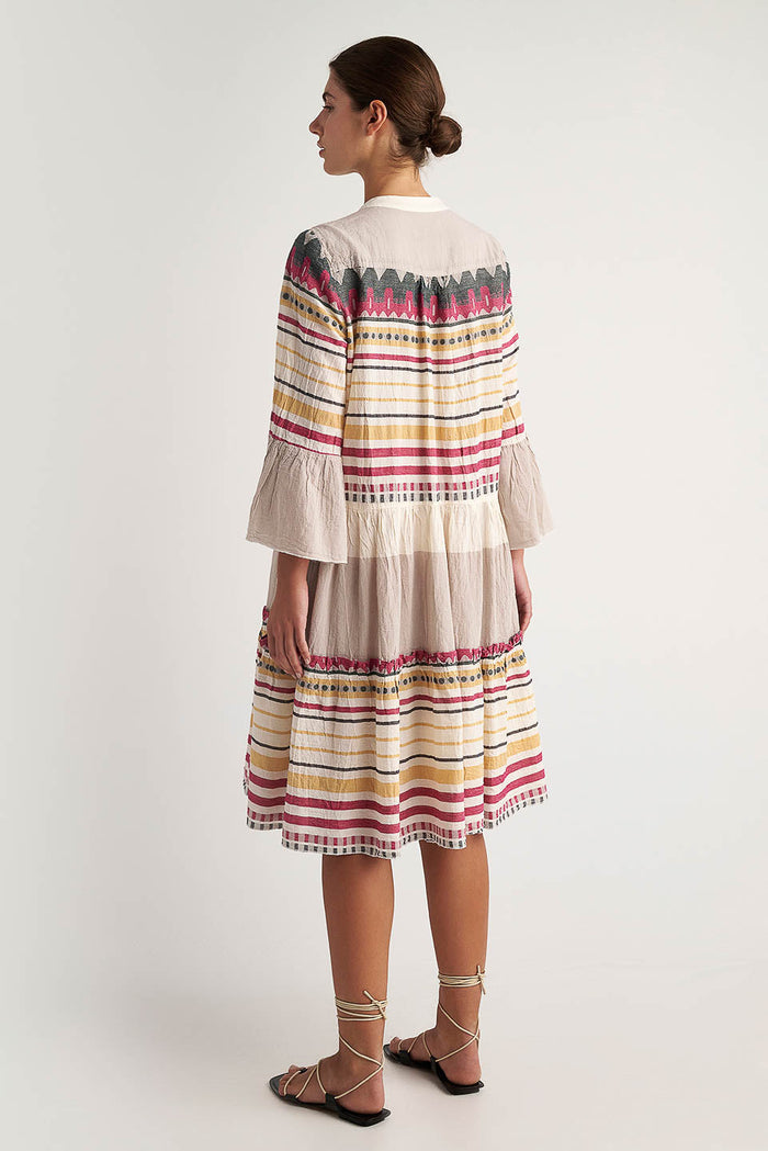Zakar Midi Dress | Serifos Aqua/Lemon