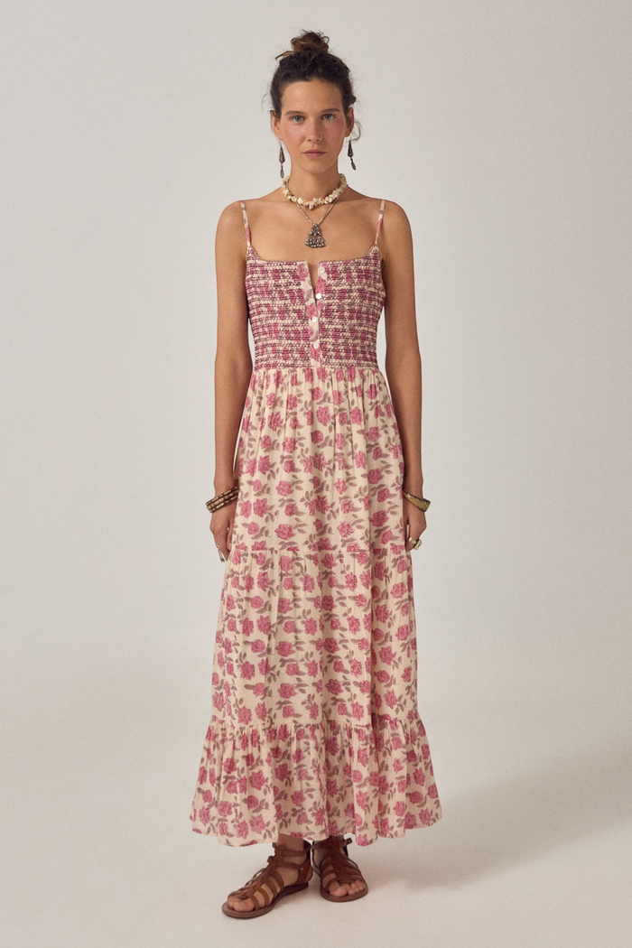 Zara Sleeveless Dress | Gordon Roses Scottish Pink