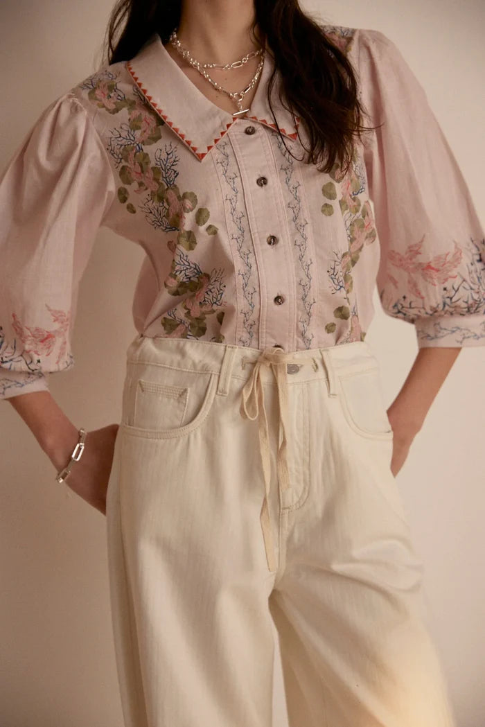 Zena Blouse | Indigo Coral